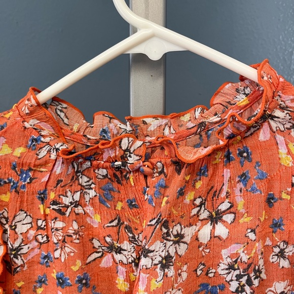 Nanette Lepore Orange Floral Blouse - Picture 3 of 6